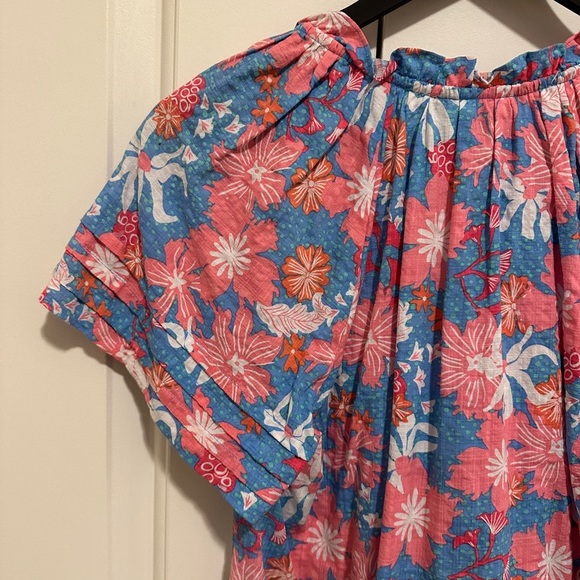 Hatley Wild Garden Sylvie Short Sleeve Blouse Size XS Extra Small Womens - Picture 9 of 11